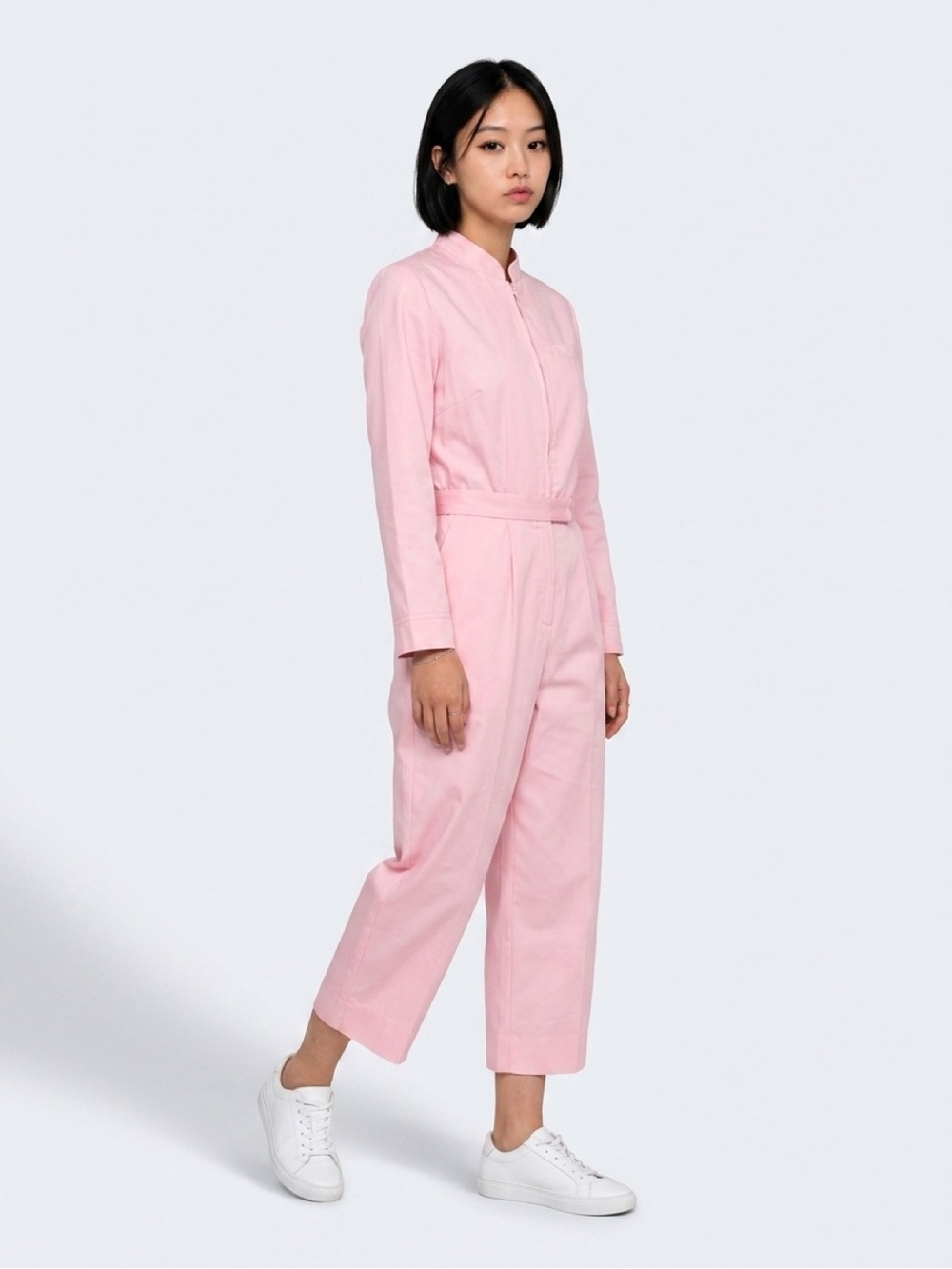 Saks Fifth Avenue Pastel Pink Long-Sleeve Jumpsuit
